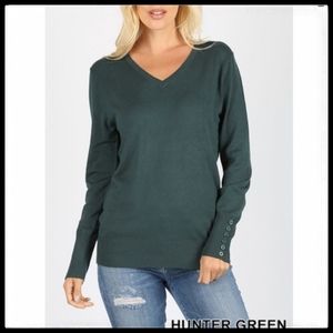 V-Neck Sweater, Hunter Green, V Neck, NWT!